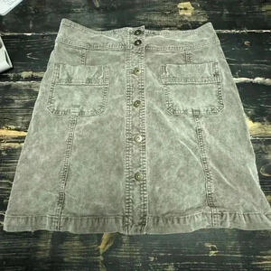 PRANA ARMY GREEN CORDUROY SKIRT SIZE 8